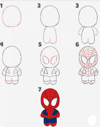 Spider man sevimli çizimi