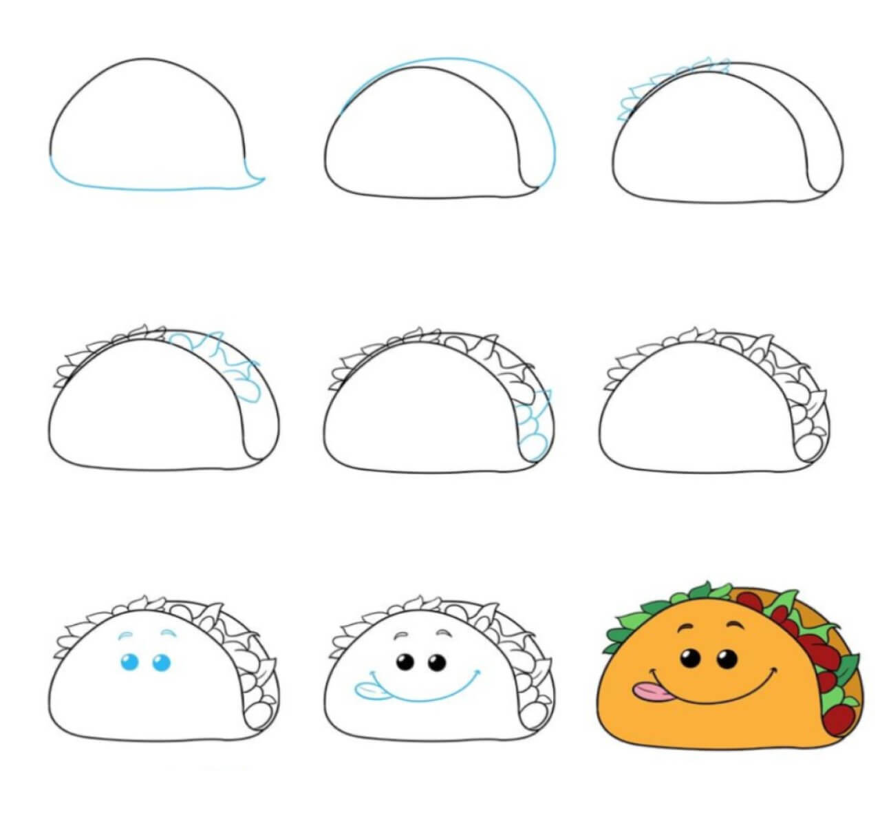 Tacos de dessin animé çizimi