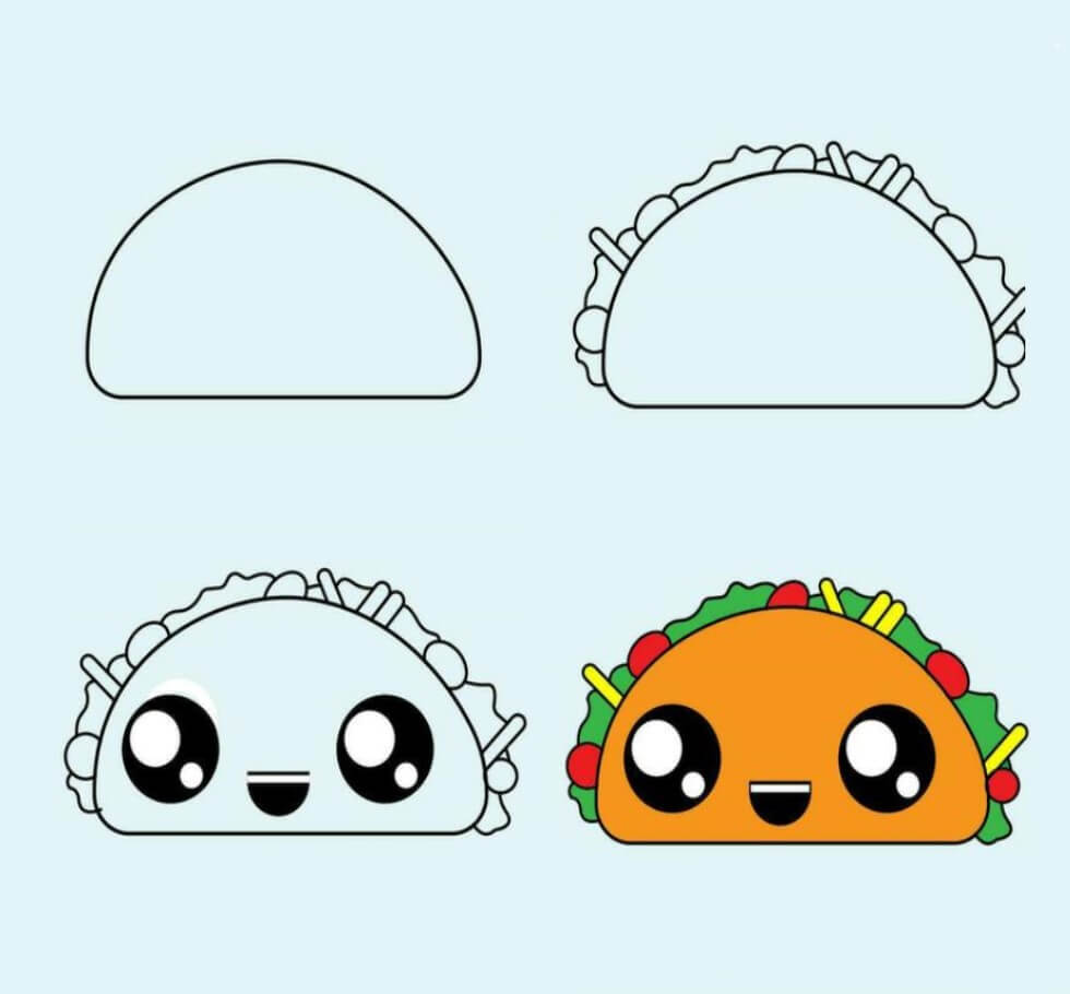 Tacos sevimli 2 (2) çizimi