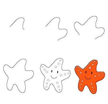 Turuncu deniz yıldızı çizimi