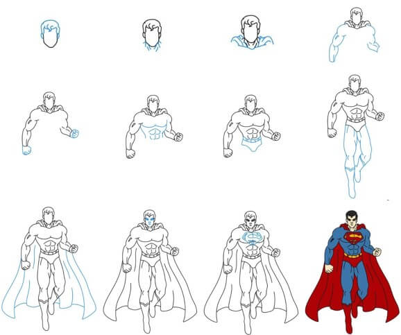 Uçan Süpermen 2 çizimi