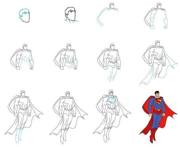 Uçan Süpermen çizimi