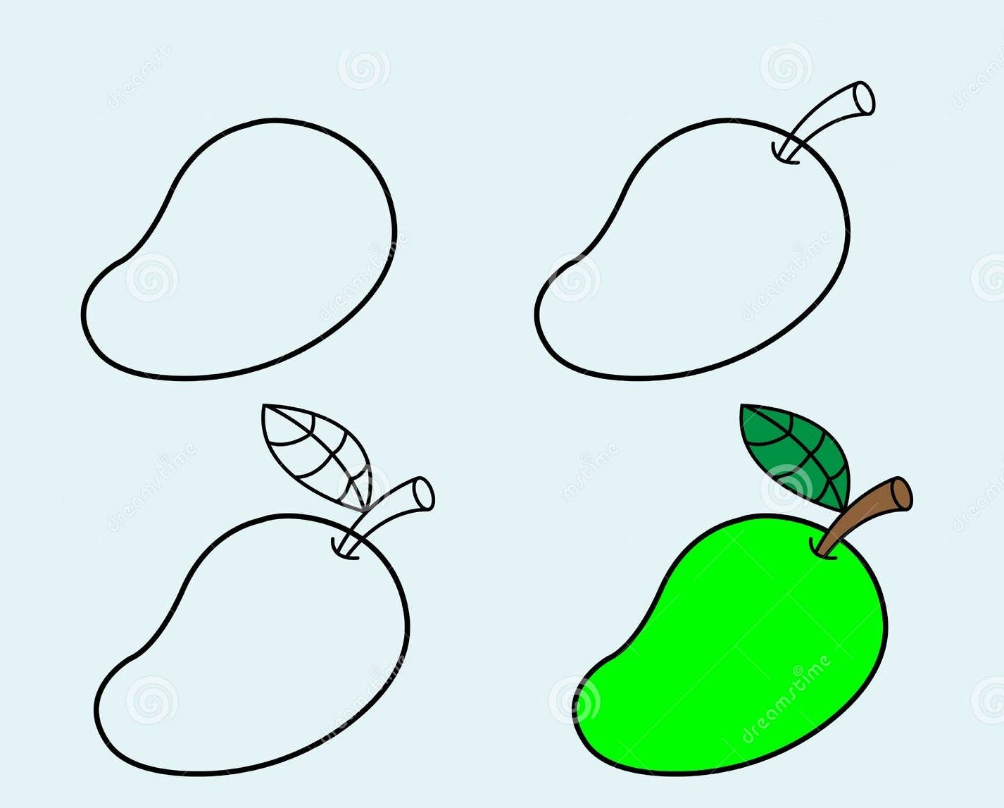 Yeşil mango çizimi