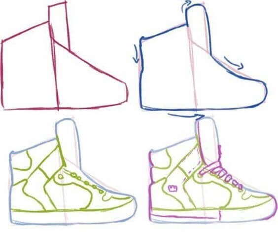 Ayakkabı fikri (1) çizimi