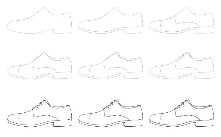 Basit ayakkabı çizimi çizimi