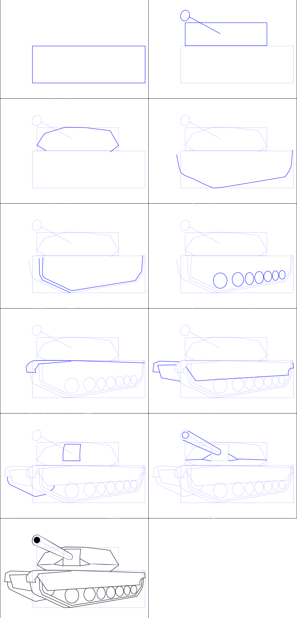 Basit bir tanki çizimi (1) çizimi
