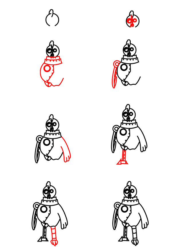Basit robot çizin (1) çizimi