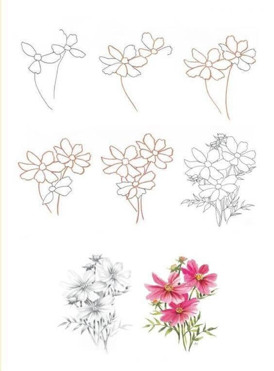 Çiçek fikri (12) çizimi