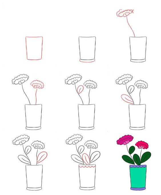 Çiçek fikri (9) çizimi