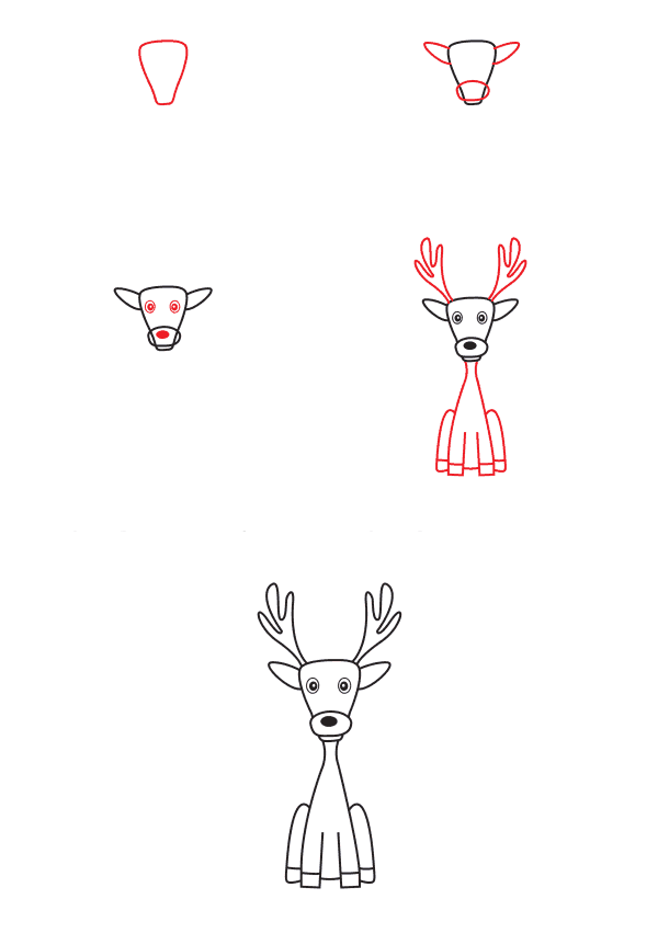 Çocuk için geyik (5) çizimi