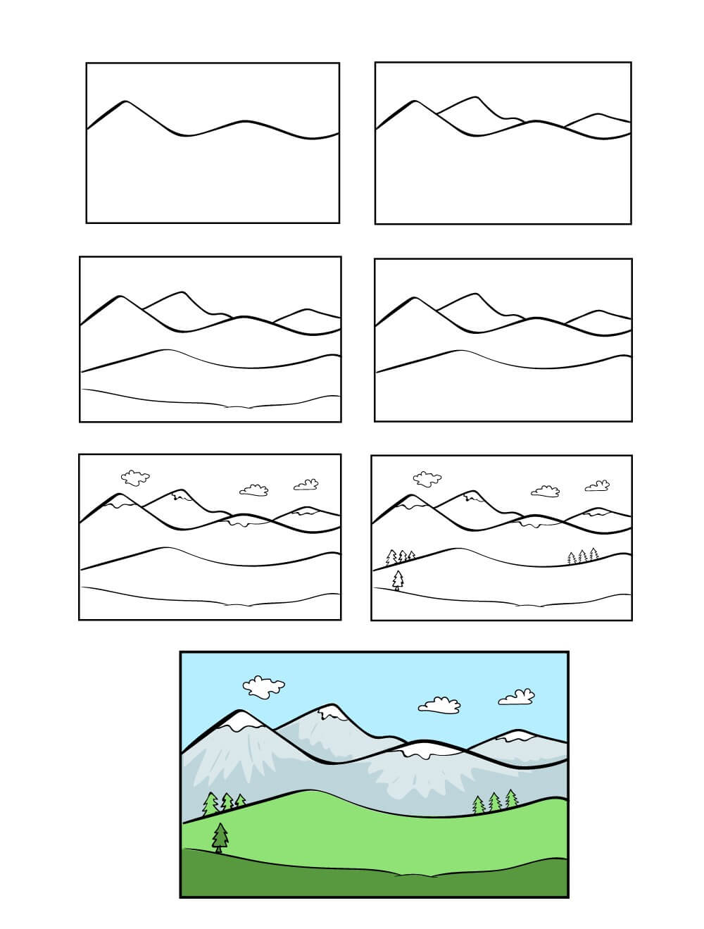 Dağlar fikri (10) çizimi