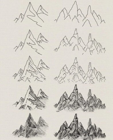 Dağlar fikri (12) çizimi