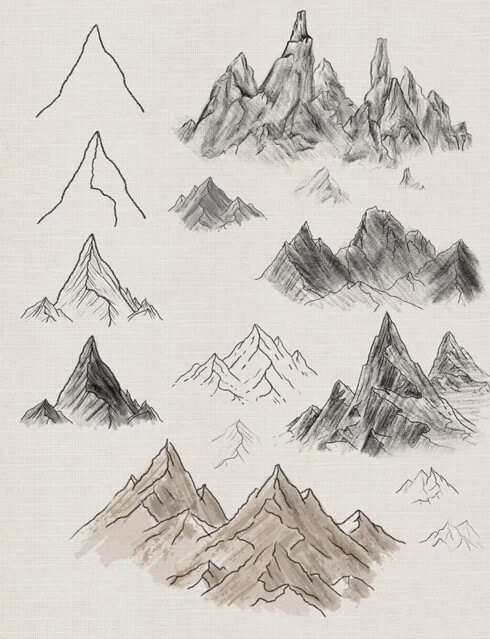 Dağlar fikri (14) çizimi