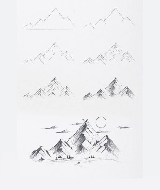 Dağlar fikri (9) çizimi
