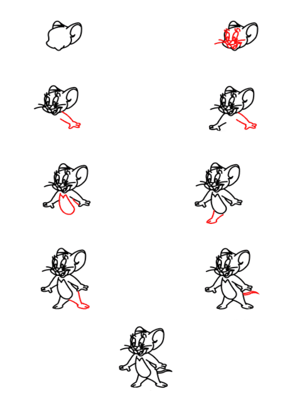 jerry mouse çizimi basit (1) çizimi