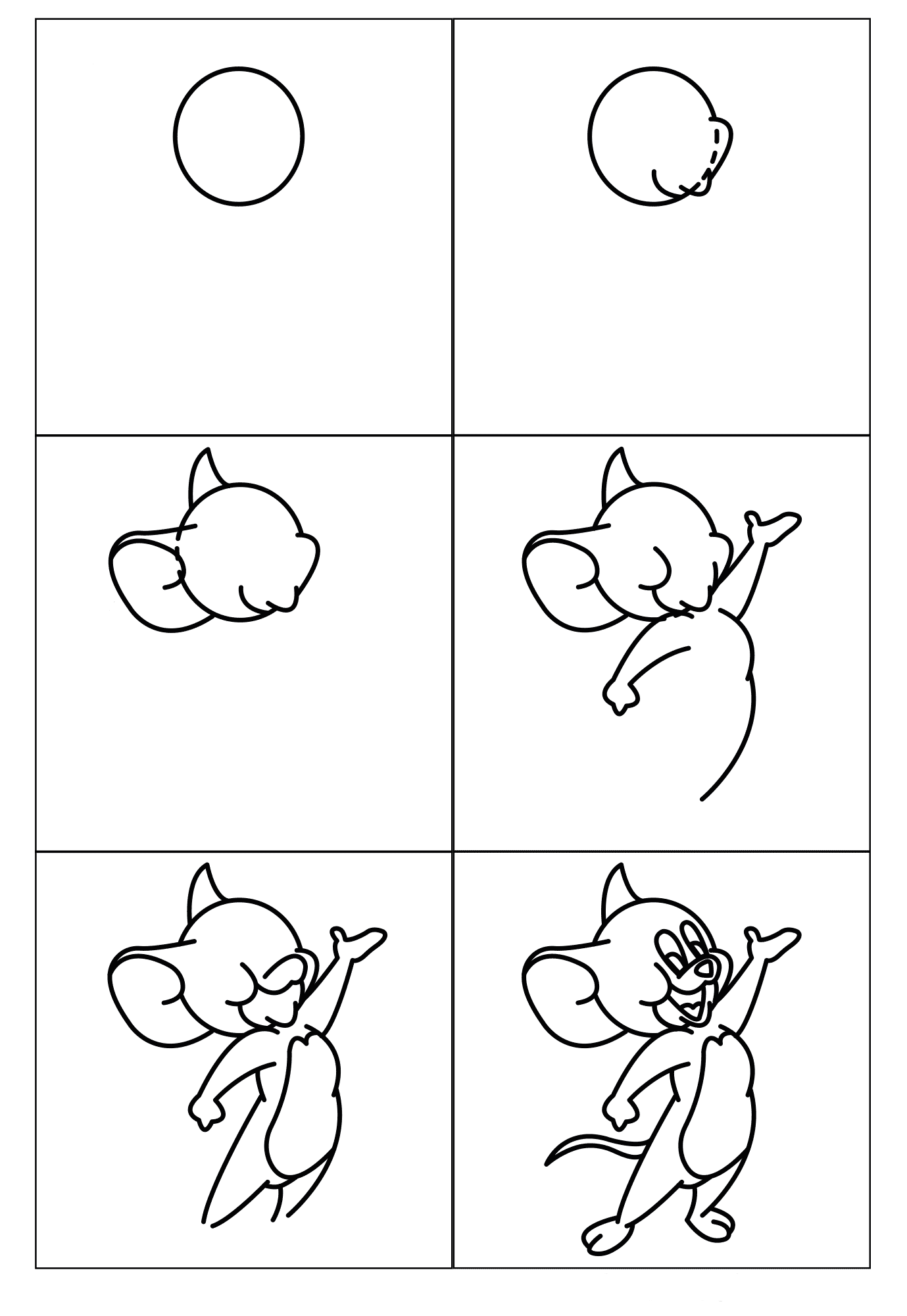 jerry mouse çizimi basit (2) çizimi