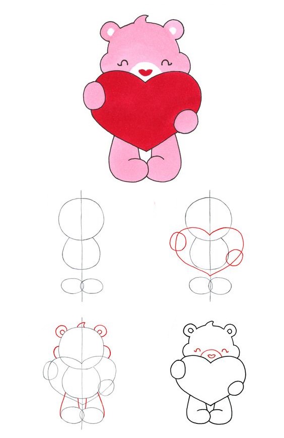 Kalpli oyuncak ayı (6) çizimi