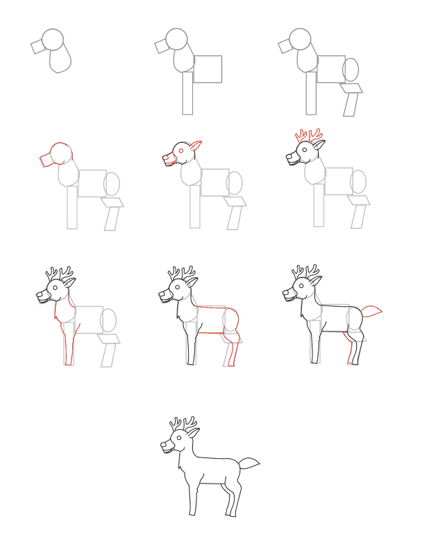 Karikatür geyik (1) çizimi