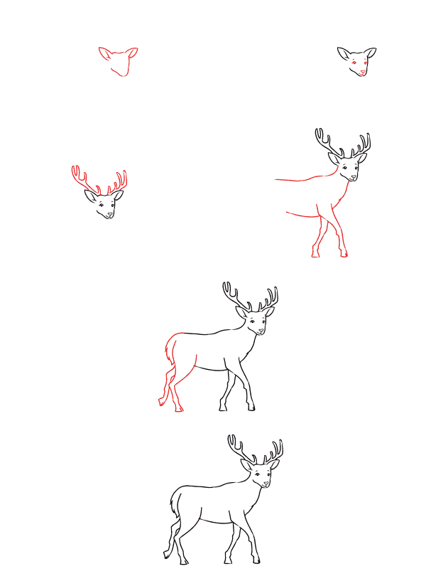 Karikatür geyik (4) çizimi