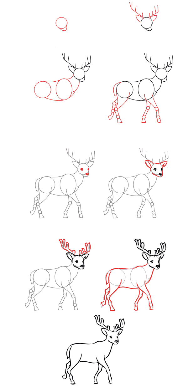 Karikatür geyik (5) çizimi