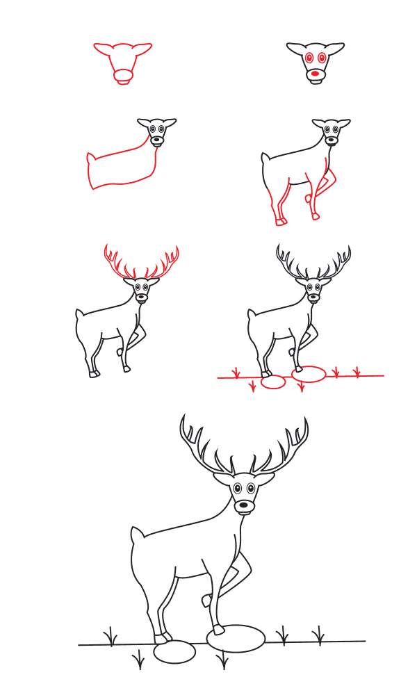 Karikatür geyik (6) çizimi