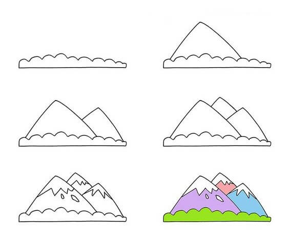 Karlı dağ (2) çizimi