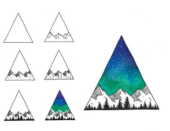 Karlı dağ (4) çizimi