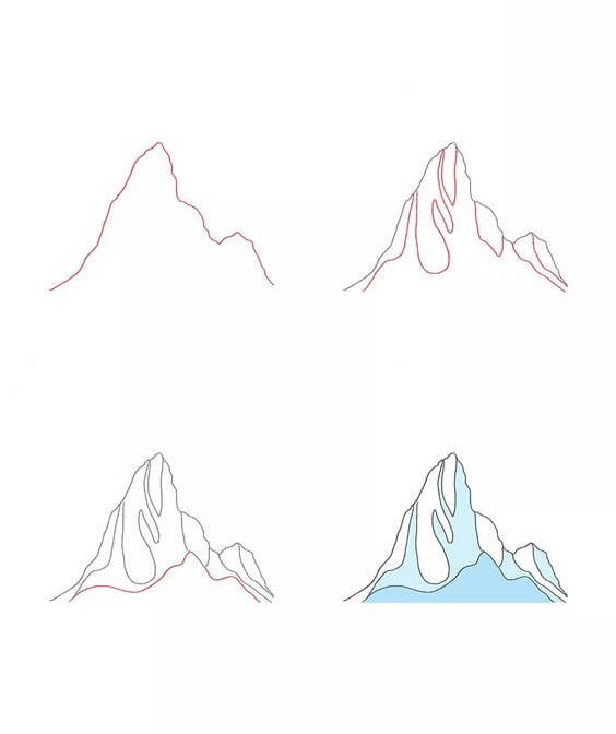 Karlı dağ (6) çizimi
