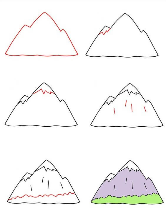 Karlı dağ (8) çizimi