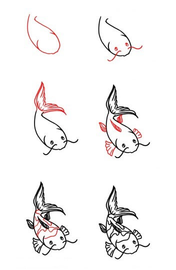Koi balığı fikri (11) çizimi