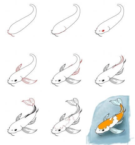Koi balığı fikri (13) çizimi