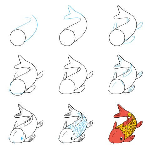 Koi balığı fikri (14) çizimi