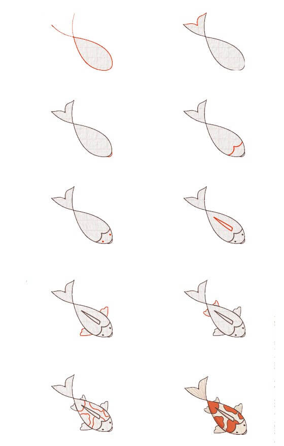 Koi balığı fikri (2) çizimi