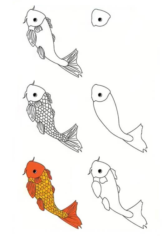 Koi balığı fikri (20) çizimi