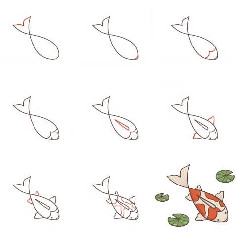 Koi balığı fikri (5) çizimi