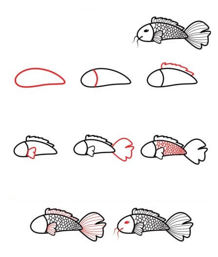 Koi balığı fikri (7) çizimi