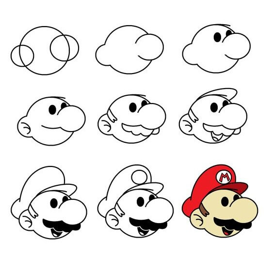 Mario'nun kafası çizimi