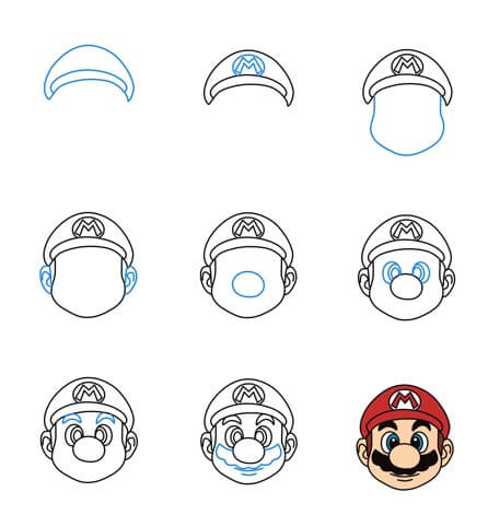 Mario'nun yüzü (1) çizimi