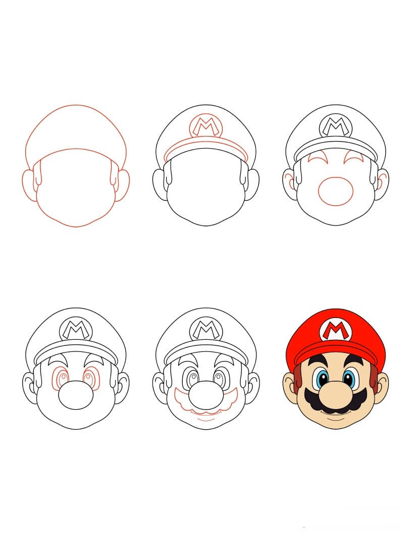 Mario'nun yüzü (2) çizimi