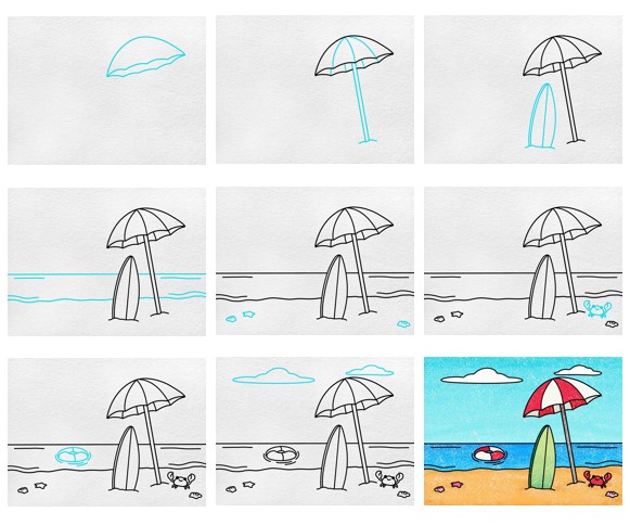 Plaj fikri (11) çizimi