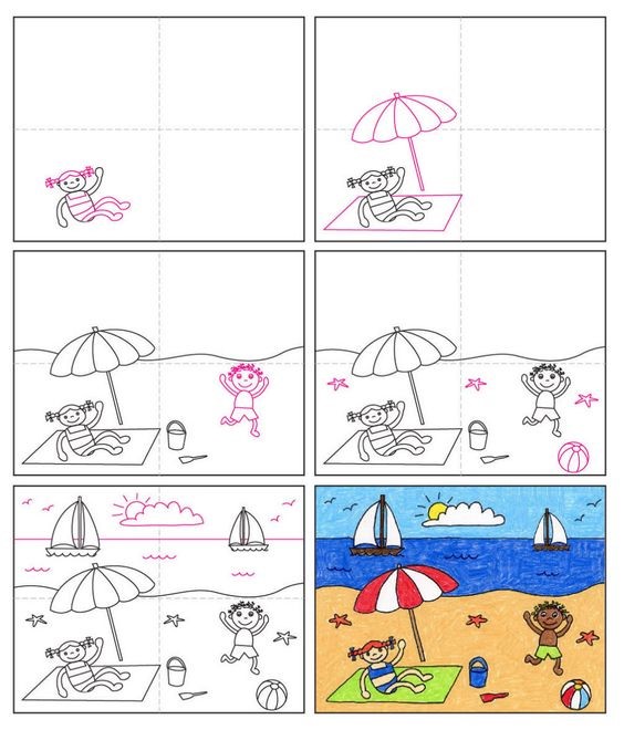 Plaj fikri (5) çizimi