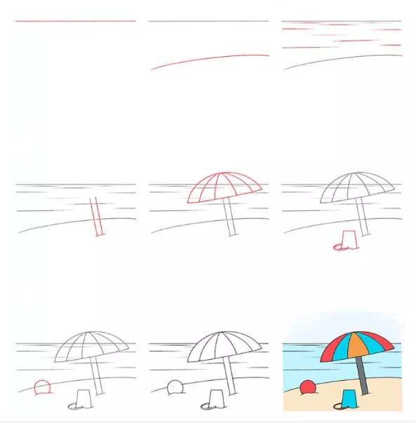Plaj fikri (7) çizimi