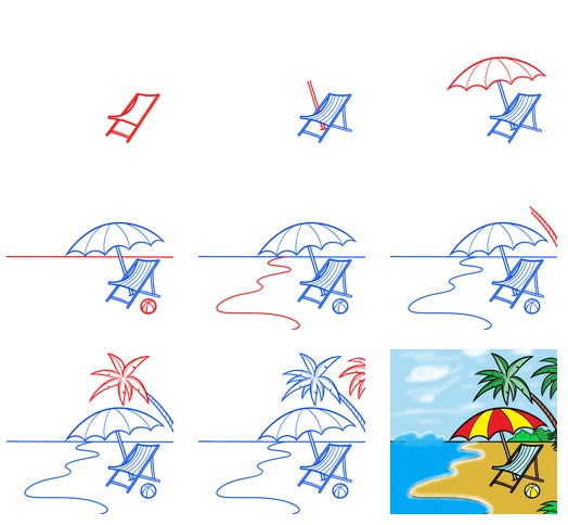 Plaj fikri (9) çizimi
