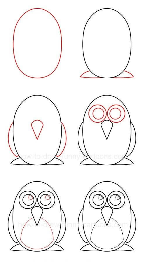 Yuvarlak baykuş (4) çizimi