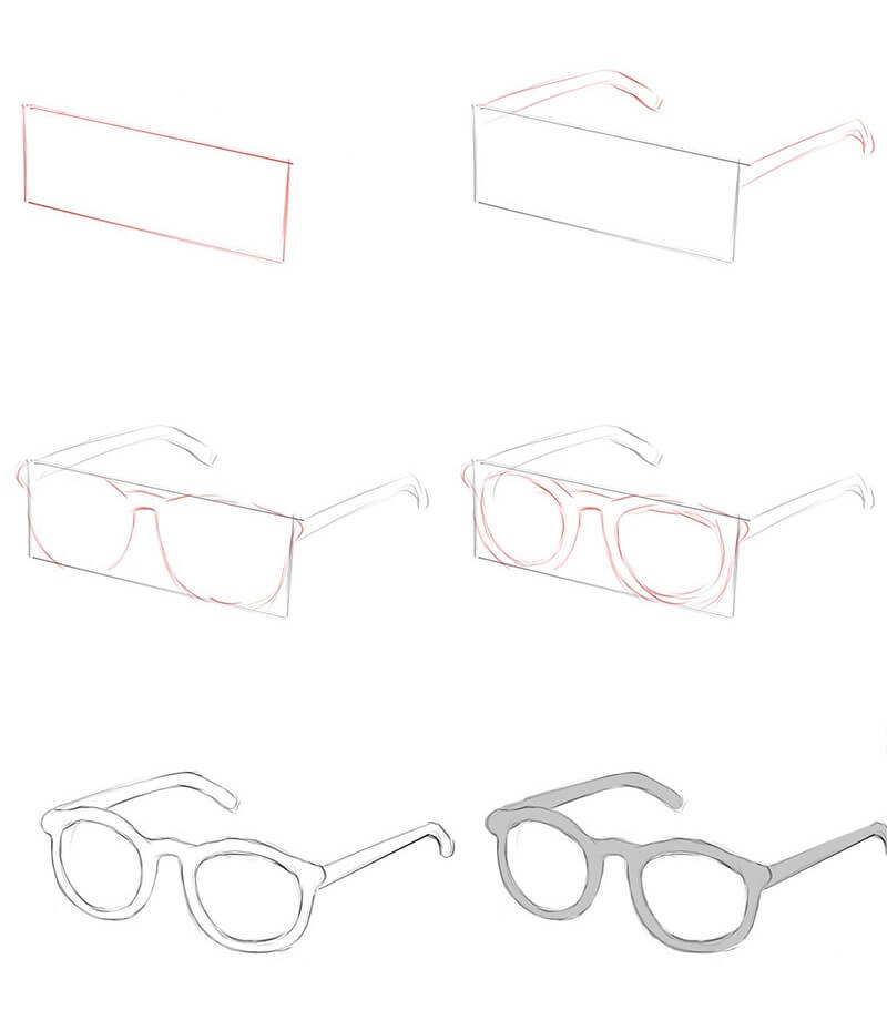 Gözlük fikri (14) çizimi